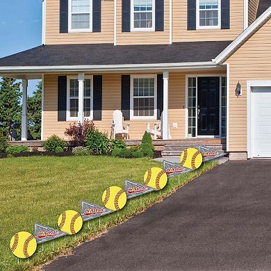 Big Dot of Happiness Grand Slam - Fastpitch Softball - Lawn Decor - Outdoor Yard Decor 10 Pc