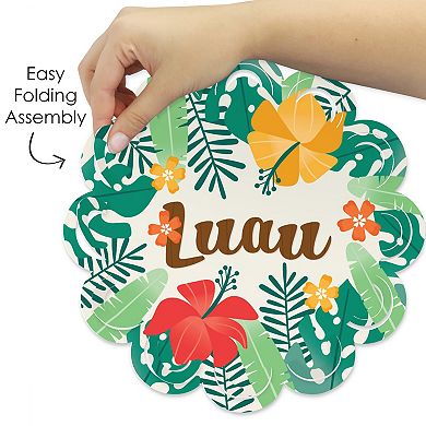 Big Dot Of Happiness Tropical Luau Beach Party Table Decor Chargers Place Setting 12 Ct