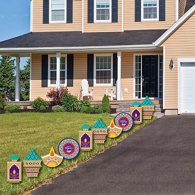 Big Dot of Happiness Happy Diwali - Lawn Outdoor Festival of Lights Party Yard Decor 10 Pc