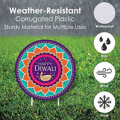 Big Dot of Happiness Happy Diwali - Lawn Outdoor Festival of Lights Party Yard Decor 10 Pc