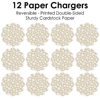Big Dot Of Happiness Tan Daisy Flowers Floral Party Round Table Paper Chargers 12 Ct