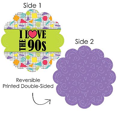Big Dot Of Happiness 90’s Throwback - 1990s Party Table Decor Chargers Place Setting 12 Ct
