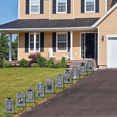 Big Dot of Happiness Creepy Cemetery Spooky Halloween Tombstone Party Yard Decorations 10 Pc