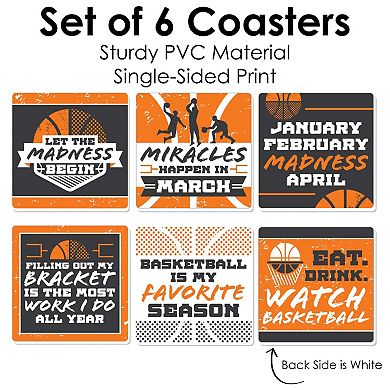 Big Dot Of Happiness Basketball Let The Madness Begin - Funny Party Decor Drink Coasters 6 Ct