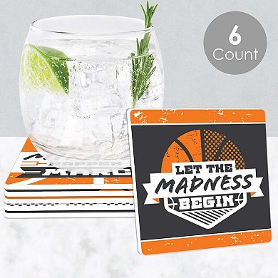 Big Dot Of Happiness Basketball Let The Madness Begin - Funny Party Decor Drink Coasters 6 Ct