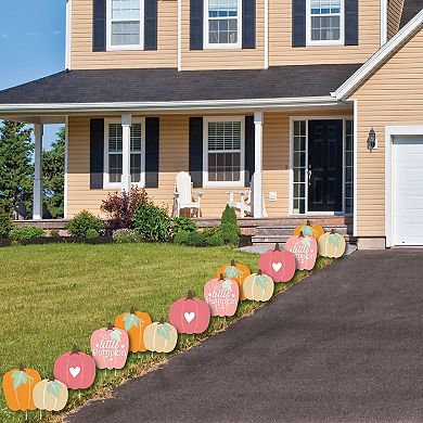 Big Dot of Happiness Girl Little Pumpkin Fall Birthday or Baby Shower Yard Decorations 10 Pc
