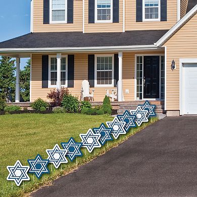 Big Dot of Happiness Happy Hanukkah - Star of David Lawn Outdoor Chanukah Yard Decor 10 Pc