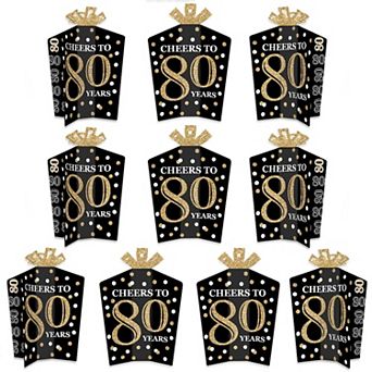 Big Dot Of Happiness Adult 80th Birthday Gold - Decor Party Fold & Flare Centerpieces 10 ct