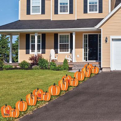 Big Dot of Happiness Fall Pumpkin Outdoor Halloween or Thanksgiving Yard Decor 10 Pc