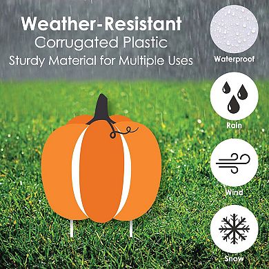 Big Dot of Happiness Fall Pumpkin Outdoor Halloween or Thanksgiving Yard Decor 10 Pc