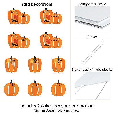 Big Dot of Happiness Fall Pumpkin Outdoor Halloween or Thanksgiving Yard Decor 10 Pc