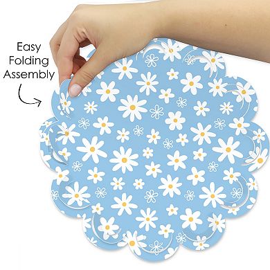 Big Dot Of Happiness Blue Daisy Flowers Floral Party Round Table Paper Chargers 12 Ct