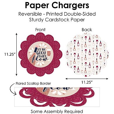 Big Dot Of Happiness But First, Wine Tasting Party Charger Chargerific Kit Setting For 8