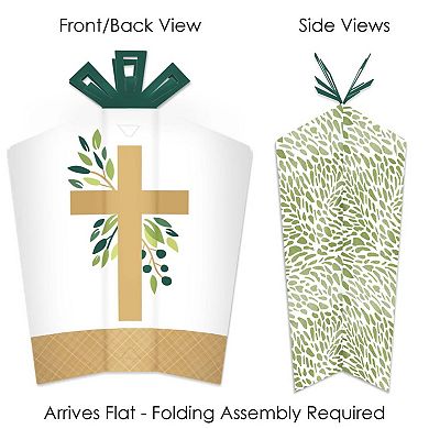 Big Dot Of Happiness Elegant Cross Table Decor - Religious Fold & Flare Centerpieces 10 Ct