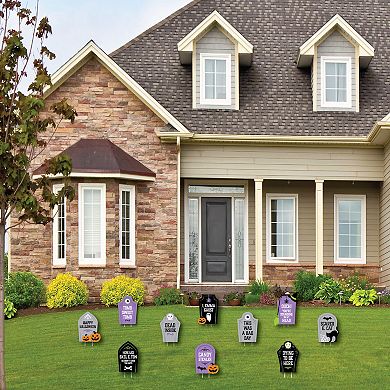 Big Dot of Happiness Cute & Colorful Tombstones Outdoor Halloween Party Yard Decoration 10 Pc