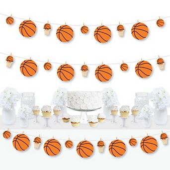 Big Dot Of Happiness Nothin' But Net Basketball Party Decor Clothespin Garland Banner 44 pc