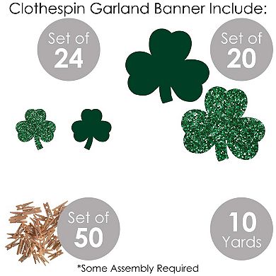 Big Dot Of Happiness St. Patrick's Day - Party Diy Decor - Clothespin Garland Banner - 44 Pc