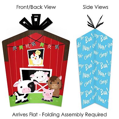 Big Dot Of Happiness Farm Animals Table Decor Barnyard Party Fold & Flare Centerpieces 10 Ct