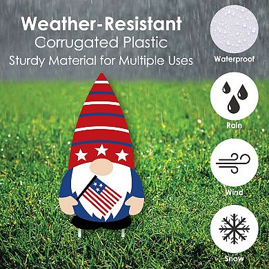 Big Dot of Happiness Patriotic Gnomes - Lawn Decor - Outdoor Party Yard Decor - 10 Pc