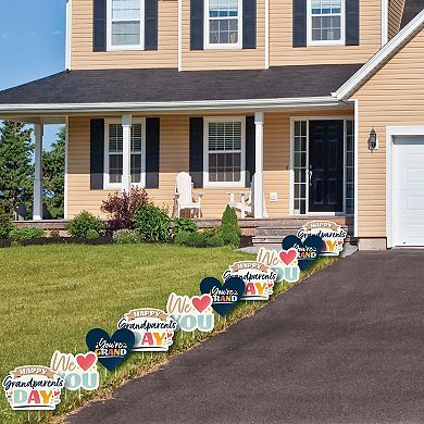 Big Dot of Happiness Happy Grandparents Day - Lawn Decor - Outdoor Party Yard Decor - 10 Pc