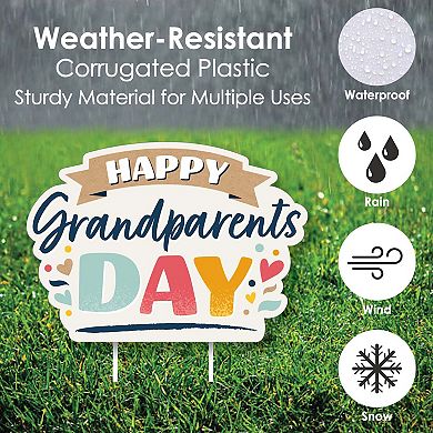 Big Dot of Happiness Happy Grandparents Day - Lawn Decor - Outdoor Party Yard Decor - 10 Pc