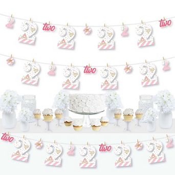 Big Dot Of Happiness 2nd Birthday Little Princess Crown Decor Clothespin Garland Banner 44 pc