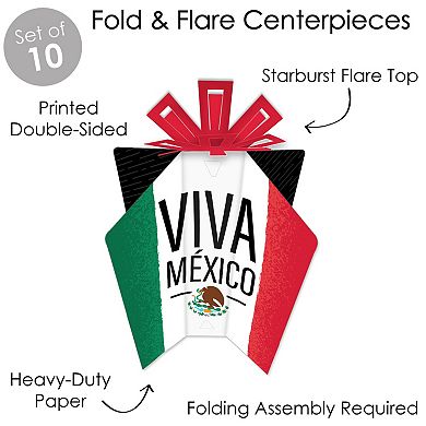 Big Dot Of Happiness Viva Mexico - Mexican Independence Day - Fold & Flare Centerpieces 10 Ct