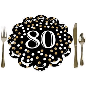 Big Dot Of Happiness Adult 80th Birthday Birthday Party Table Chargers Place Setting 12 ct