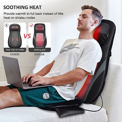 Snailax Back Massager With Heat, Shiatsu Chair Massager, Full Body Massage Chair Pad