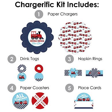 Big Dot Of Happiness Railroad Party Birthday Party & Baby Shower Charger Chargerific Kit 8 Ct