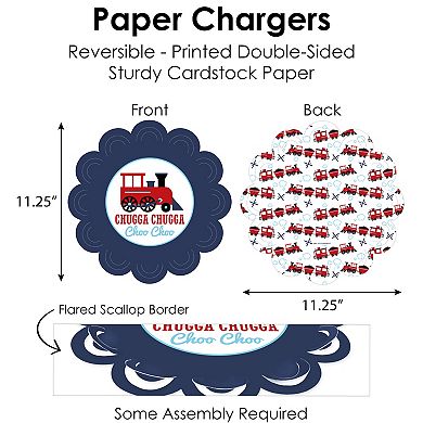 Big Dot Of Happiness Railroad Party Birthday Party & Baby Shower Charger Chargerific Kit 8 Ct