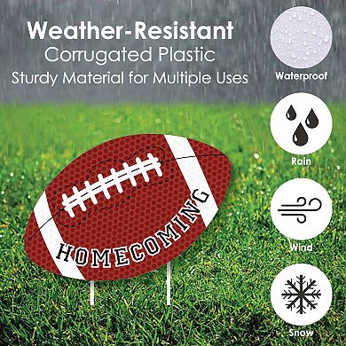 Big Dot of Happiness Homecoming - Lawn Decor - Outdoor Football Themed Yard Decor - 10 Pc