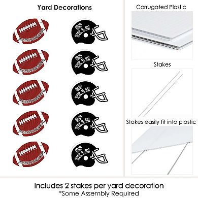 Big Dot of Happiness Homecoming - Lawn Decor - Outdoor Football Themed Yard Decor - 10 Pc