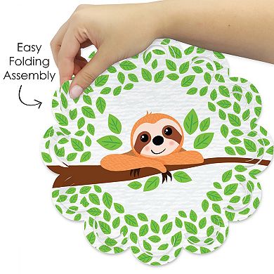 Big Dot Of Happiness Let’s Hang - Sloth - Baby Shower Or Birthday Party Decor Chargers 12 Ct
