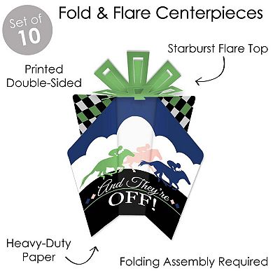 Big Dot Of Happiness Kentucky Horse Derby - Table Decor Party Fold & Flare Centerpieces 10 Ct