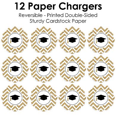 Big Dot Of Happiness Tassel Worth The Hassle Gold Graduation Party Paper Chargers 12 Ct