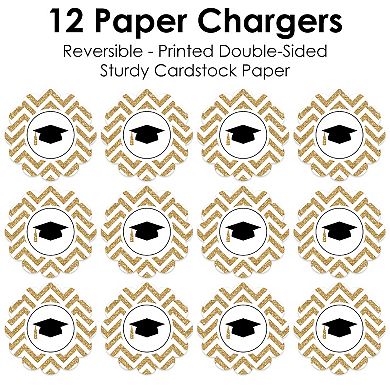 Big Dot Of Happiness Tassel Worth The Hassle Gold Graduation Party Paper Chargers 12 Ct