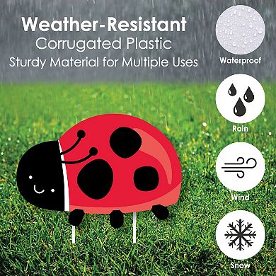 Big Dot of Happiness Happy Little Ladybug - Lawn Decor - Outdoor Party Yard Decor - 10 Pc