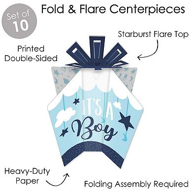 Big Dot Of Happiness It's A Boy Table Decor Blue Baby Shower Fold & Flare Centerpieces 10 Ct