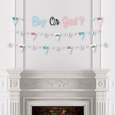 Big Dot Of Happiness Baby Gender Reveal - Party Decoration - 36 Banner Cutouts Boy Or Girl