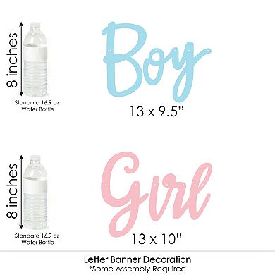 Big Dot Of Happiness Baby Gender Reveal - Party Decoration - 36 Banner Cutouts Boy Or Girl