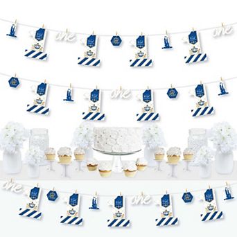 Big Dot Of Happiness 1st Birthday Royal Prince Charming Decor Clothespin Garland Banner 44 pc