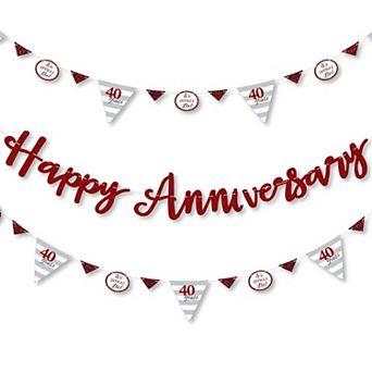 Big Dot Of Happiness We Still Do - 40th Wedding Anniversary Letter Banner - Happy Anniversary