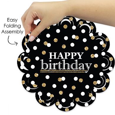 Big Dot Of Happiness Adult Happy Birthday - Gold - Birthday Party Decor Chargers 12 Ct