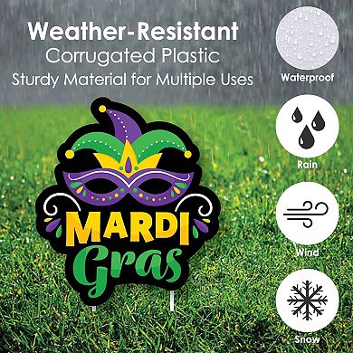Big Dot of Happiness Colorful Mardi Gras Mask Lawn Outdoor Masquerade Party Yard Decor 10 Pc