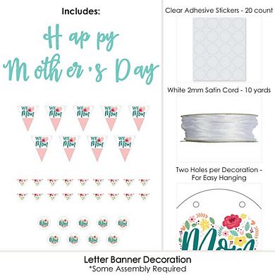 Big Dot Of Happiness Colorful Floral Happy Mother's Day Letter Banner Decor Happy Mothers Day
