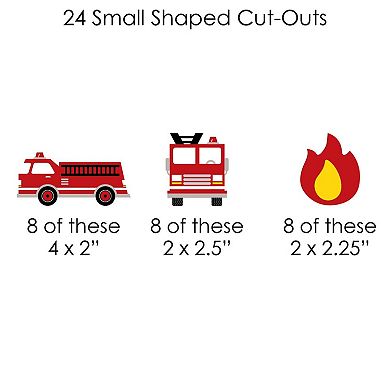 Big Dot Of Happiness Fired Up Fire Truck Firefighter Decor Clothespin Garland Banner 44 Pc