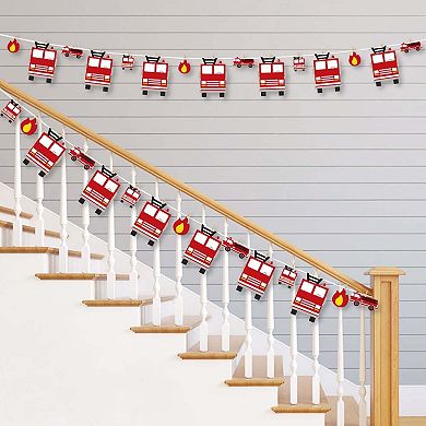 Big Dot Of Happiness Fired Up Fire Truck Firefighter Decor Clothespin Garland Banner 44 Pc