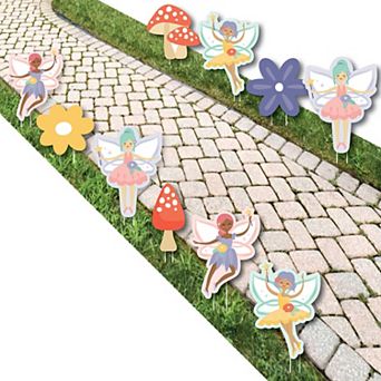 Big Dot of Happiness Let's Be Fairies Lawn Outdoor Fairy Birthday Party Yard Decor 10 pc