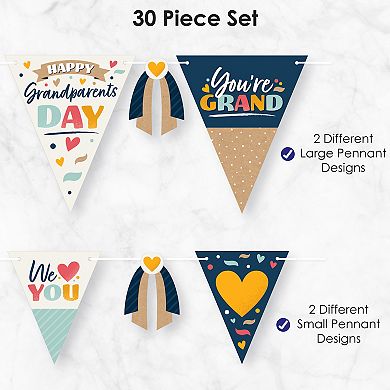 Big Dot Of Happiness Happy Grandparents Day Grandma & Grandpa Party Triangle Banner 30 Pc